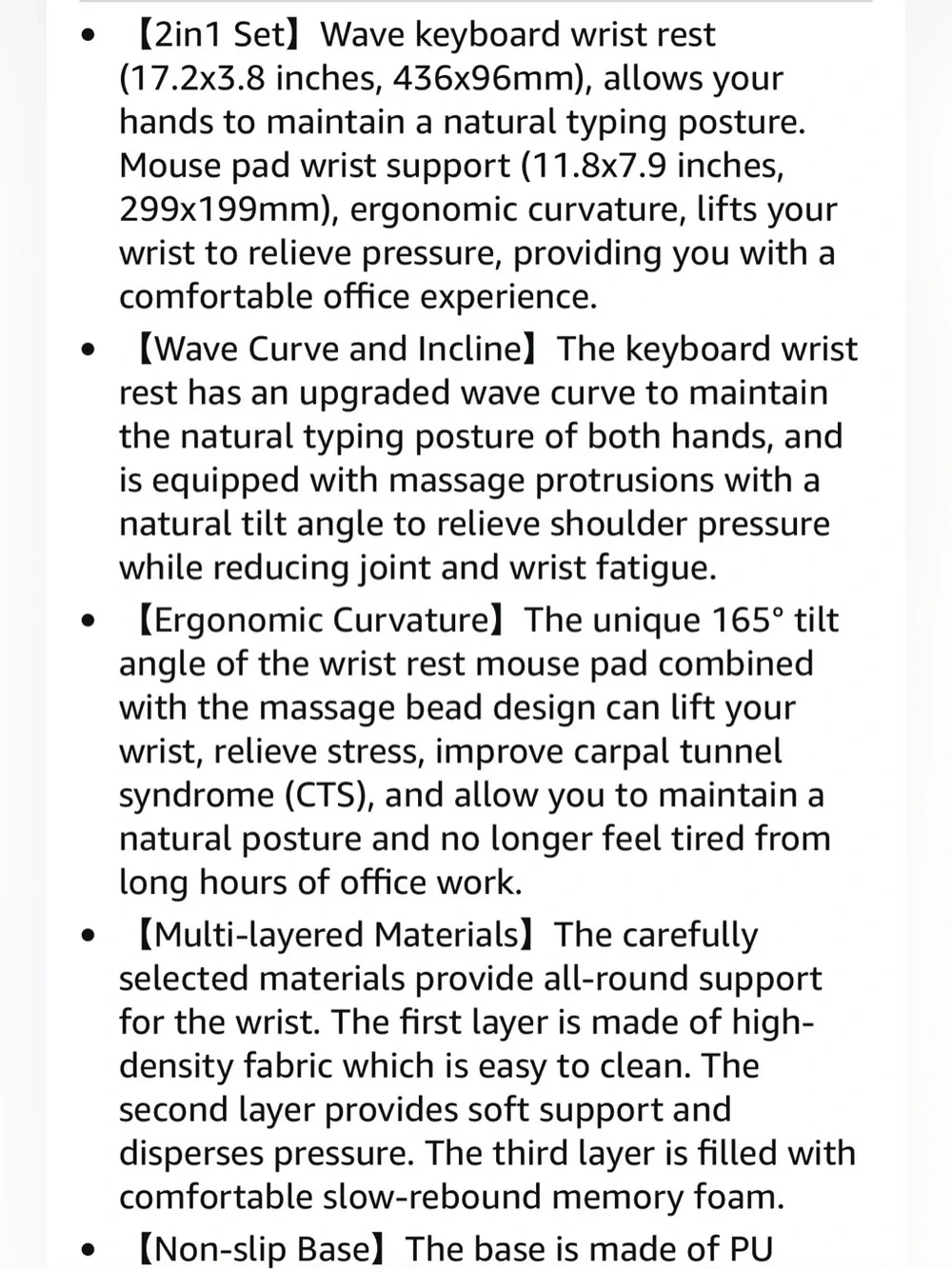 Hokafenle 2-Piece Ergonomic Memory Foam Keyboard Wrist Rest & Mouse Pad Set New